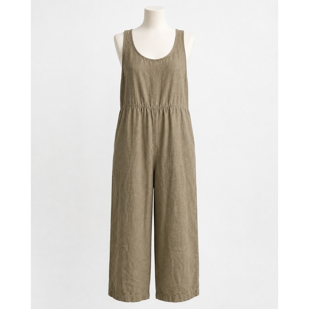 Patagonia Garden Island Jumpsuit Olive Green Hemp Tencel Wide Leg Womens Medium